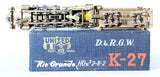 HOn3 Brass Model Train - PFM Pacific Fast Mail Denver & Rio Grande Western 2-8-2 K-27 Locomotive - Custom Painted (Copy)