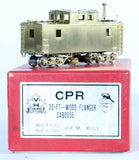 HO Brass Model Train - Van Hobbies Canadian Pacific Railroad 30 Foot Wood Flanger Caboose - Unpainted