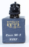 HO Brass Model Trains - PFM UNITED MODELS 2-TRUCK 90-TON LOGGING SHAY LOCOMOTIVE - Painted
