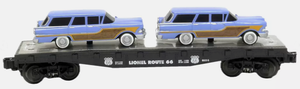 Lionel 6-17548 Lionel Rte 66 Flatcar w/2 Touring Coupes