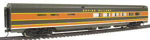 Walthers HO Scale 932-9083 "Empire Builder" Streamlined CB&Q-Owned Car -- ACF 36-Seat Diner (orange, green w/decals)