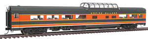 Walthers HO Scale 932-9093 Budd 46-Seat Vista Dome Coach - SP&S- or CB&Q-Owned Car (Omaha Orange, green w/Sublettering Decals)