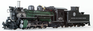 On3 Brass Model Train - Precision Scale Co. Denver & Rio Grande Western 2-8-2 K-28 Locomotive - Factory Painted