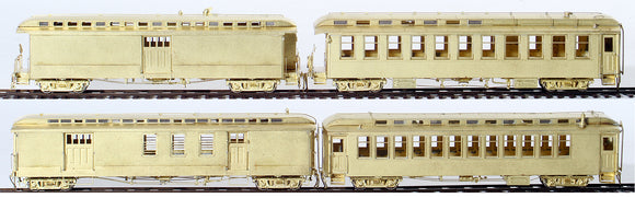 HOn3 Brass Model Trains - Key Models San Juan Denver Rio Grand Western (D&RGW) Passenger Car Set - Unpainted