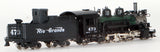HOn3 Brass Model Trains - Sunset Models DRG&W Railroad 2-8-2 Green Boiler Class K-28 - Factory Painted