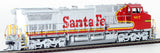 HO Brass Model Trains - Overland Models Sante Fe Railroad C40-8W Diesel Locomotive - Factory Painted