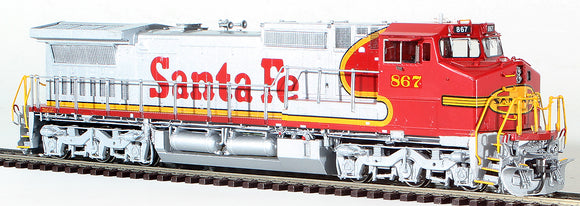 HO Brass Model Trains - Overland Models Sante Fe Railroad C40-8W Diesel Locomotive - Factory Painted