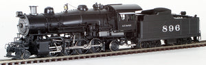 HO Brass Model Train - Division Point AT&SF Sante Fe 2-8-2 #896 with 8,500 Gallon Coal Tender