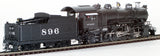 HO Brass Model Train - Division Point AT&SF Sante Fe 2-8-2 #896 with 8,500 Gallon Coal Tender