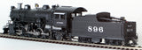 HO Brass Model Train - Division Point AT&SF Sante Fe 2-8-2 #896 with 8,500 Gallon Coal Tender