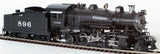 HO Brass Model Train - Division Point AT&SF Sante Fe 2-8-2 #896 with 8,500 Gallon Coal Tender