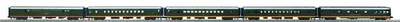 MTH O Gauge Model Trains 20-6535 KCS Pass. Set: Baggage; Observation; 3 Coaches 70' ABS Streamlined Smooth-Side