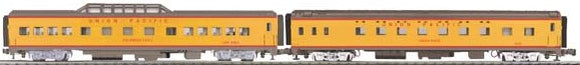 MTH O Gauge Model Trains 20-66147 Union Pacific 2-Car Passenger Set: Vistadome, Sleeper 70' ABS Smooth-Side