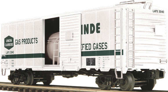MTH O Gauge Model Trains 20-93411 Linde Industrial Gases 40' AAR Box/Tankcar