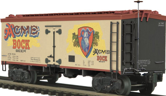 MTH O Gauge Model Trains 20-94310 ACME Bock Beer 36' Wood Reefer
