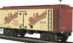 MTH O Gauge Model Trains 20-94313 Ft. Pitt Brewing 36' Wood Reefer