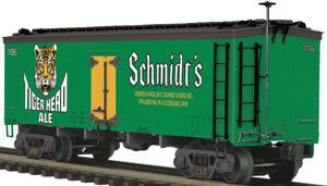 MTH O Gauge Model Trains 20-94342 Schmidt's Tiger Head Ale 30' Wood-Sided Reefer