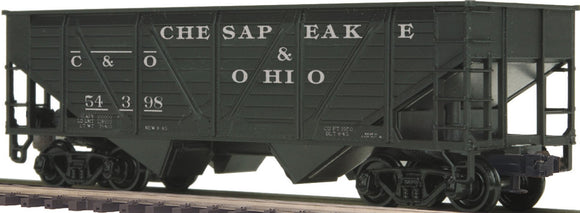 MTH O Gauge Model Trains 20-97156 C&O 34' AAR Composite Hopper w/Coal Load