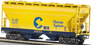 MTH O Gauge Model Trains 20-97422 C&O 2-Bay Centerflow Hopper Chessie