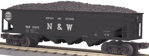MTH O Gauge Model Trains 30-7525 N&W Hopper w/Operating Coal Load