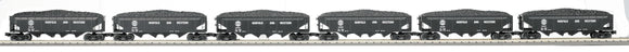 MTH O Gauge Model Trains 30-7535 N&W 4-Bay Hopper 6-Car Set