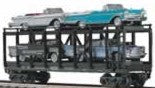 MTH O Gauge Model Trains 30-7676 MTH Transport Auto Carrier w/Ertl '57 Chrysler & '57 Mercury