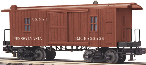 MTH O Gauge Model Trains 30-77061 PRR 19th Century Baggage Car/ US Mail Cabin