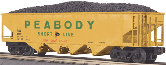 MTH O Gauge Model Trains 30-8210 Peabody Die-Cast 4-Bay Hopper w/Coal Load
