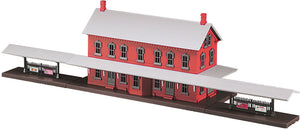 MTH O Gauge Model Trains 30-9014 Red Passenger Station w/Platform