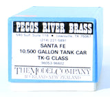 HO Brass Model Trains - Pecos River Brass Sante Fee 10,000 Gallon Tank Car Class TK-j - Unpainted (Copy)