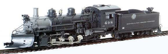 HOn3 Brass Model Trains - Westside Model Co. (D&RGW) Denver & Rio Grande Western 2-8-2 Class K-37 Steam Locomotive with snow plow - Custom Painted