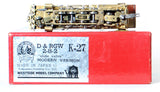 HOn3 Brass Model Trains - Westside Model Co. Denver & Rio Grande Western (D&RGW) 2-8-2 Class K-27 Modern Version Steam Loco - Unpainted