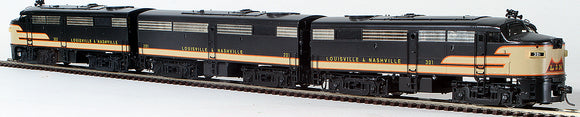 HO Brass Model Trains - Louisville and Nashville Railroad ALCO FA2 + FA2 + FB2 Diesel Engine Set, Custom Painted