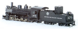 HOn3 Brass Model Train - PFM Pacific Fast Mail Denver & Rio Grande Western 2-8-2 K-28 Locomotive - Custom Painted