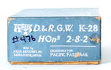 HOn3 Brass Model Train - PFM Pacific Fast Mail Denver & Rio Grande Western 2-8-2 K-28 Locomotive - Custom Painted
